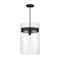 Designers Fountain Midnight La 60 Watt 1 Light Matte Black Pendant with Clear Glass Dual Shade D222M-12P-MB - alternate 1